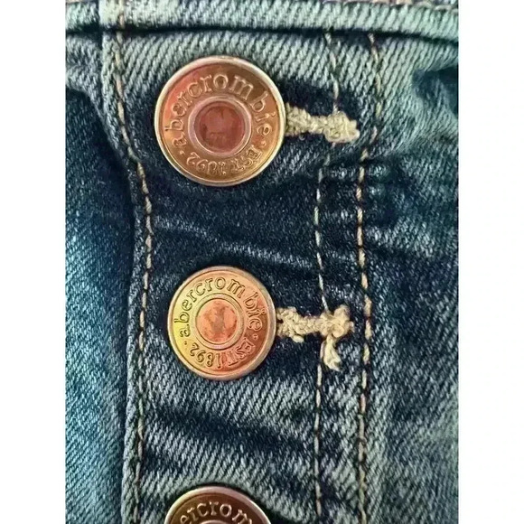 Abercrombie Kids Mid-Rise Midi Shorts Distressed Raw Hem Elastic Waist - Picture 7 of 9